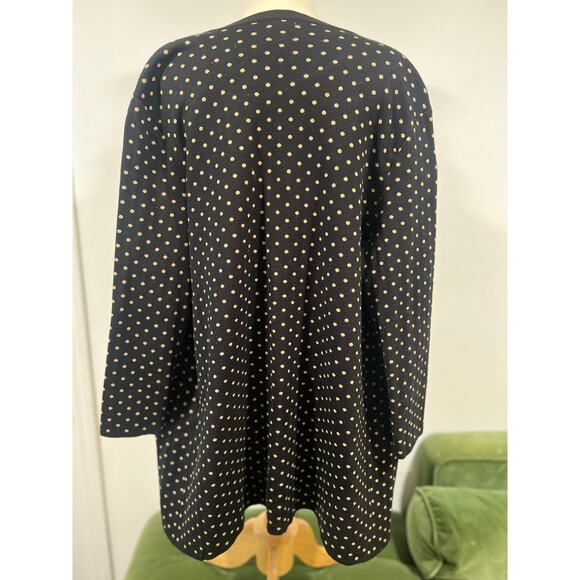 Anne Klein Black Cardigan with White Dots - Picture 5 of 9